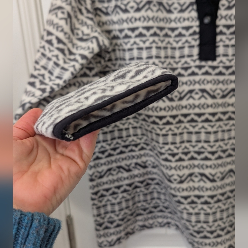 Columbia Quarter Snap Fleece Pullover Black And White Winter Mix Size L - Picture 5 of 9